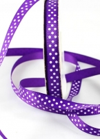 819786 grosgrain ribbon purple dotty white